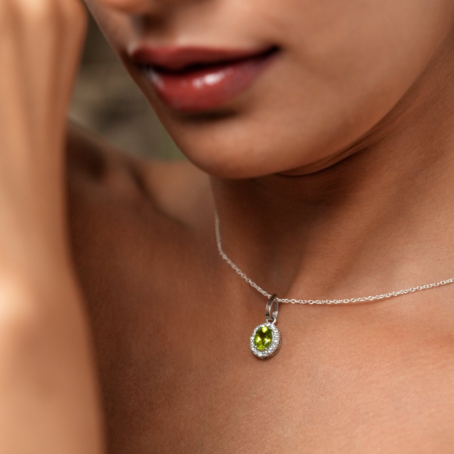 Petite Natural Peridot Pendant and Earring Set