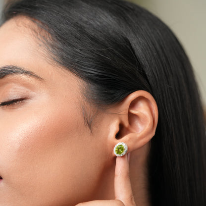 Petite Natural Peridot 925 Silver Set