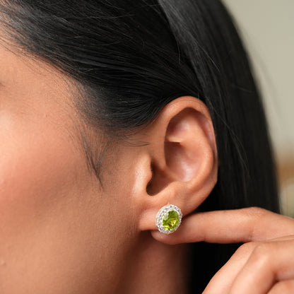 Petite Natural Peridot Pendant and Earring Set