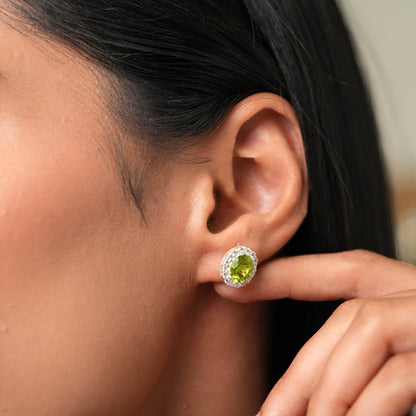 Petite Natural Peridot 925 Silver Set