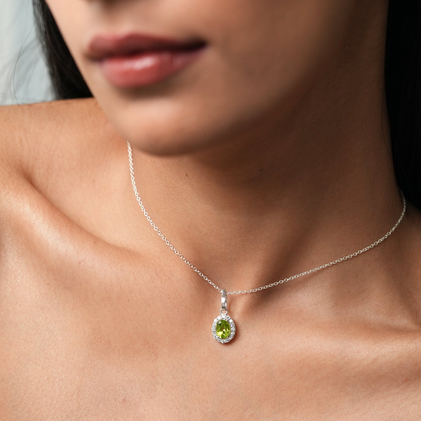 Petite Natural Peridot Pendant and Earring Set