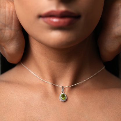 Petite Natural Peridot 925 Silver Set