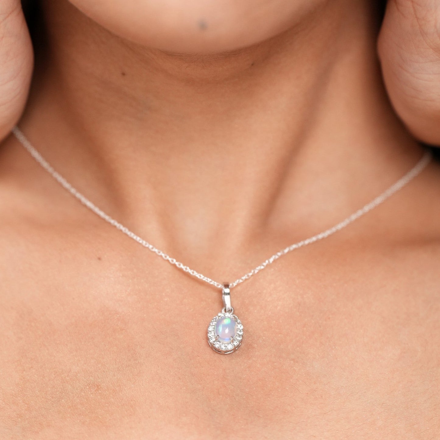 Petite Natural Opal Sterling Silver Set