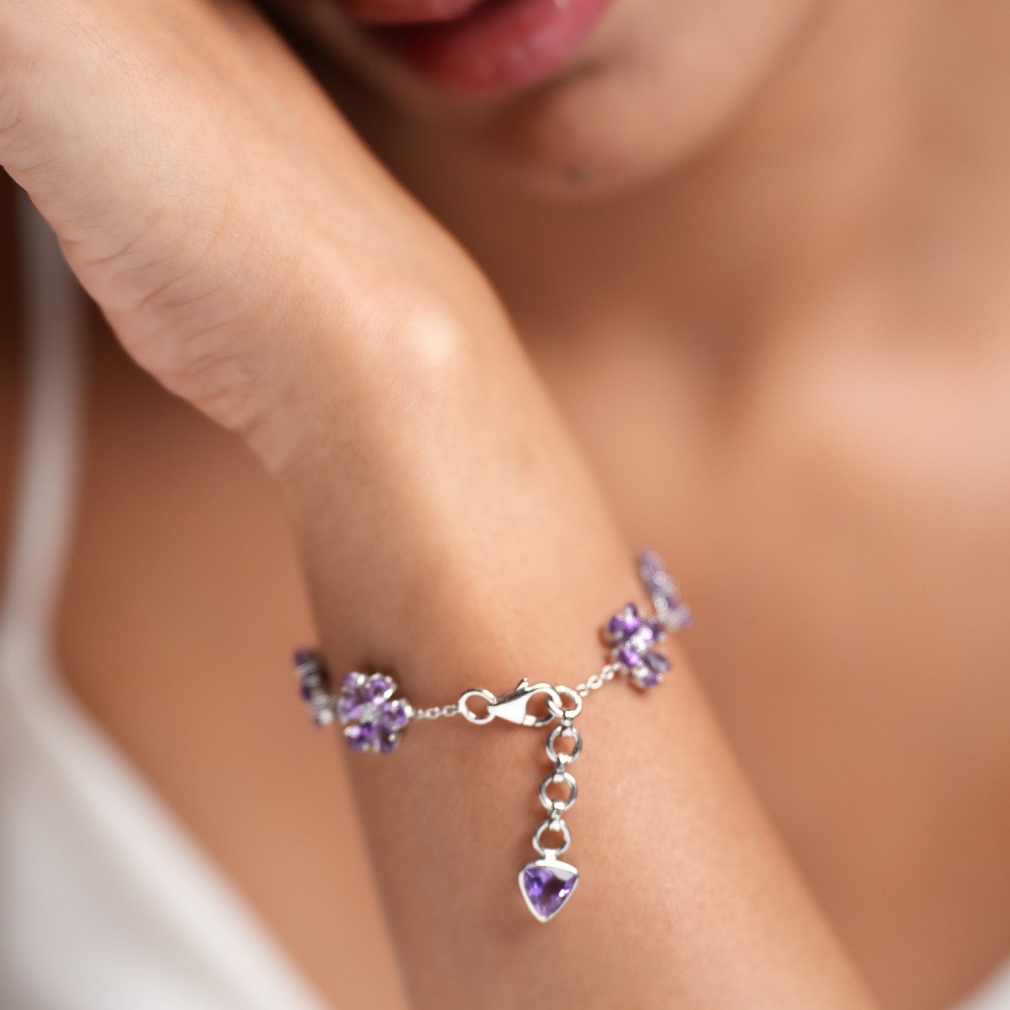 Bloom Natural Amethyst Bracelet and Ring Set