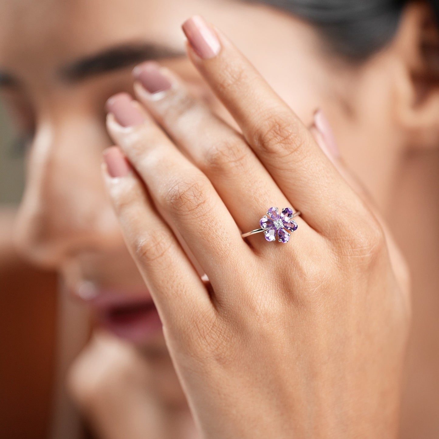 Bloom Natural Amethyst Bracelet and Ring Set