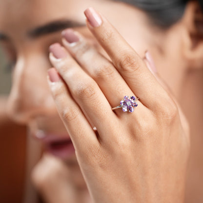 Bloom Natural Amethyst Bracelet and Ring Set