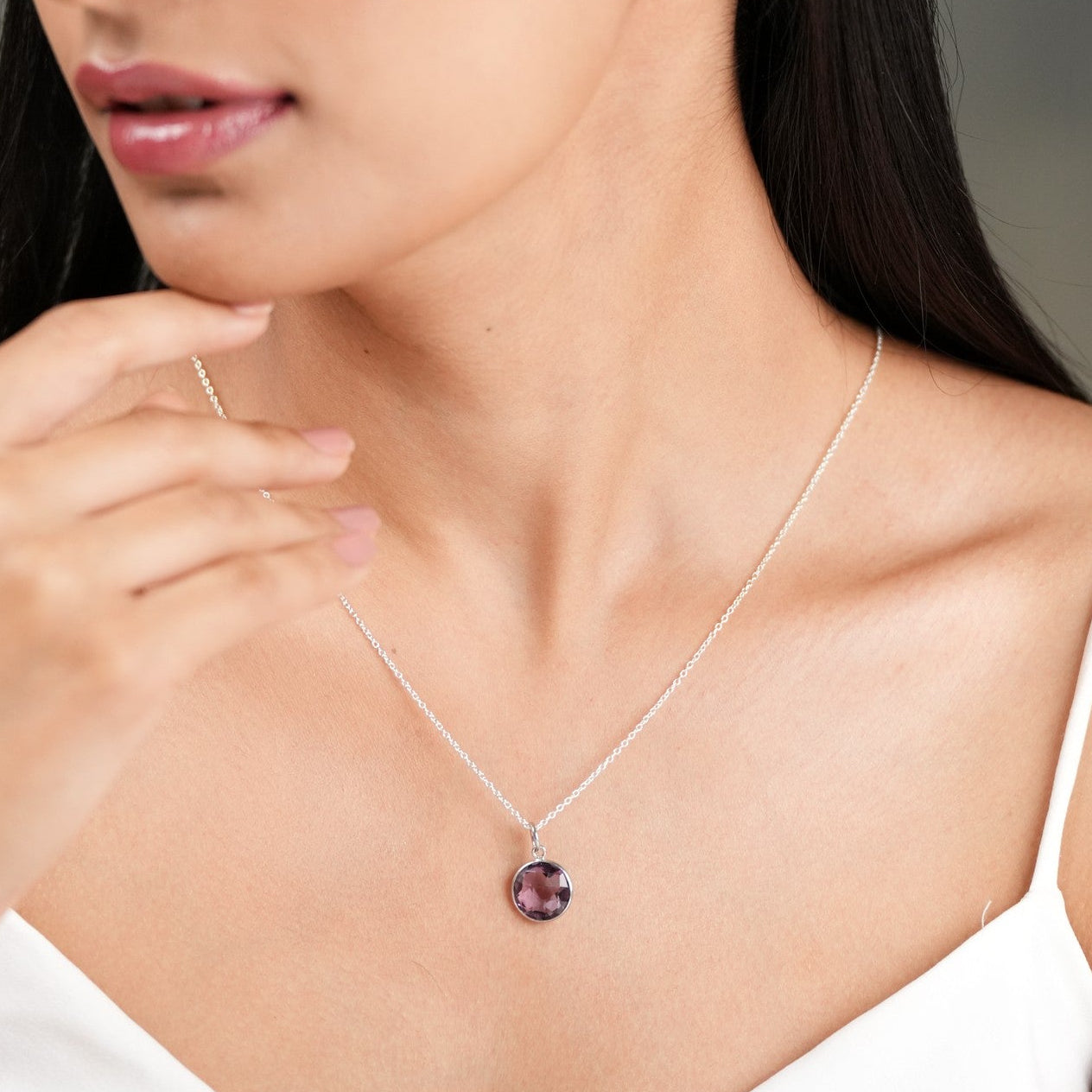 Circa Charm Amethyst Pendant With Chain