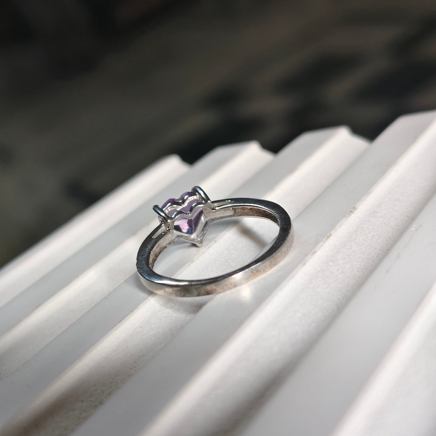 All my heart Natural Amethyst ring