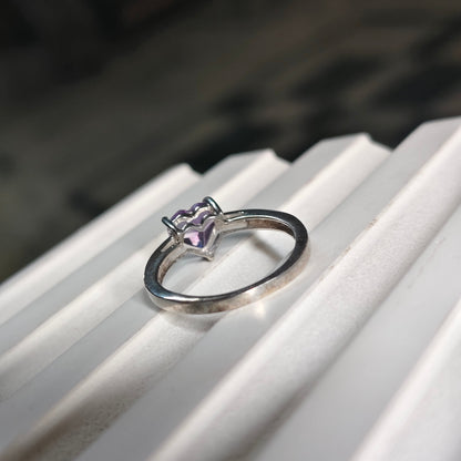 All my heart Natural Amethyst ring