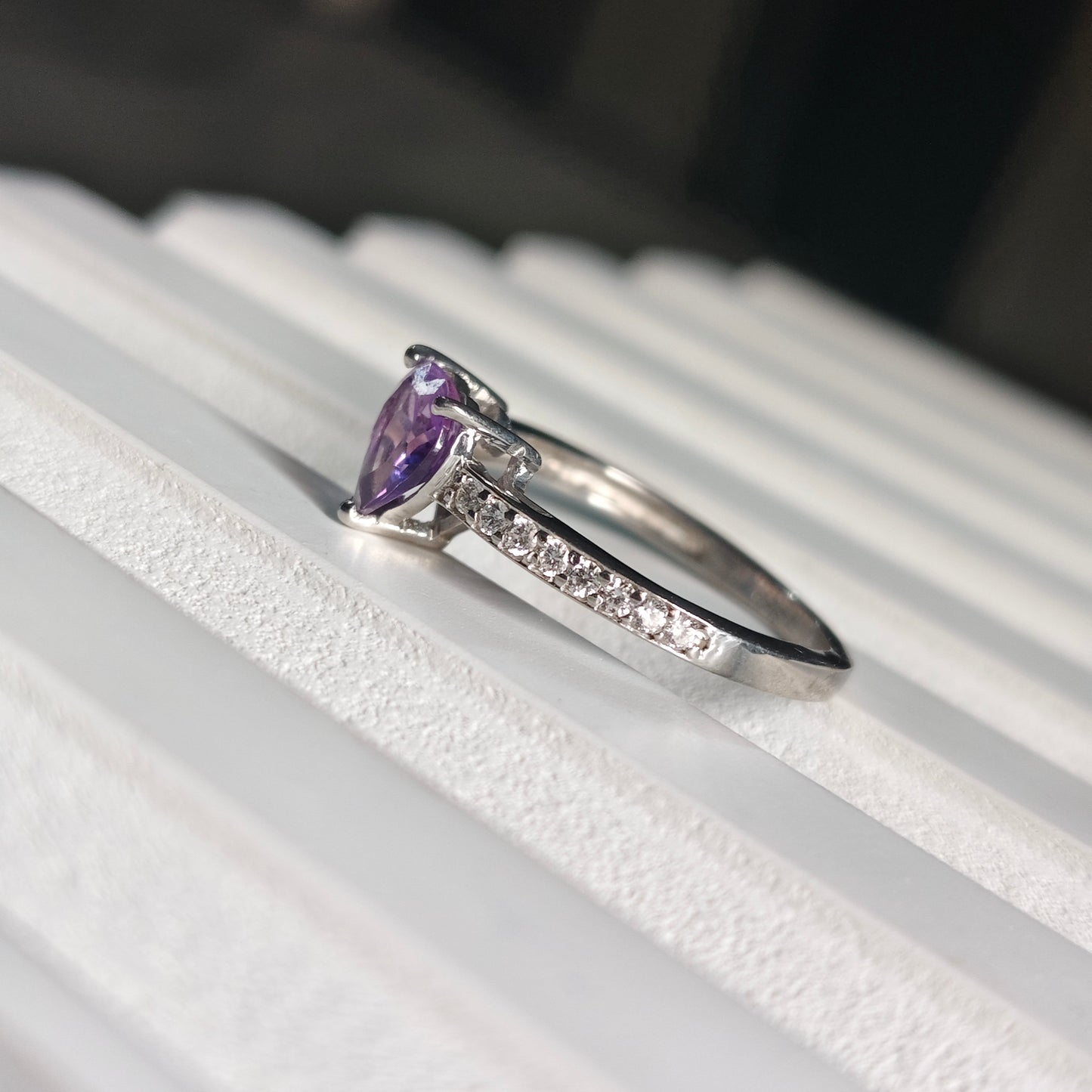 All my heart Natural Amethyst ring