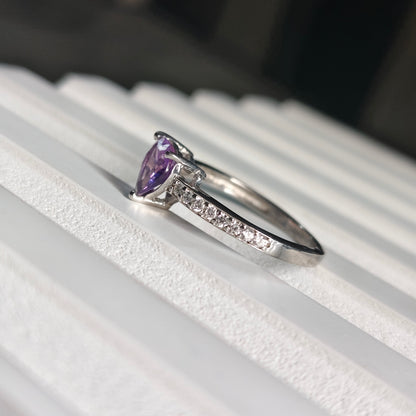 All my heart Natural Amethyst ring