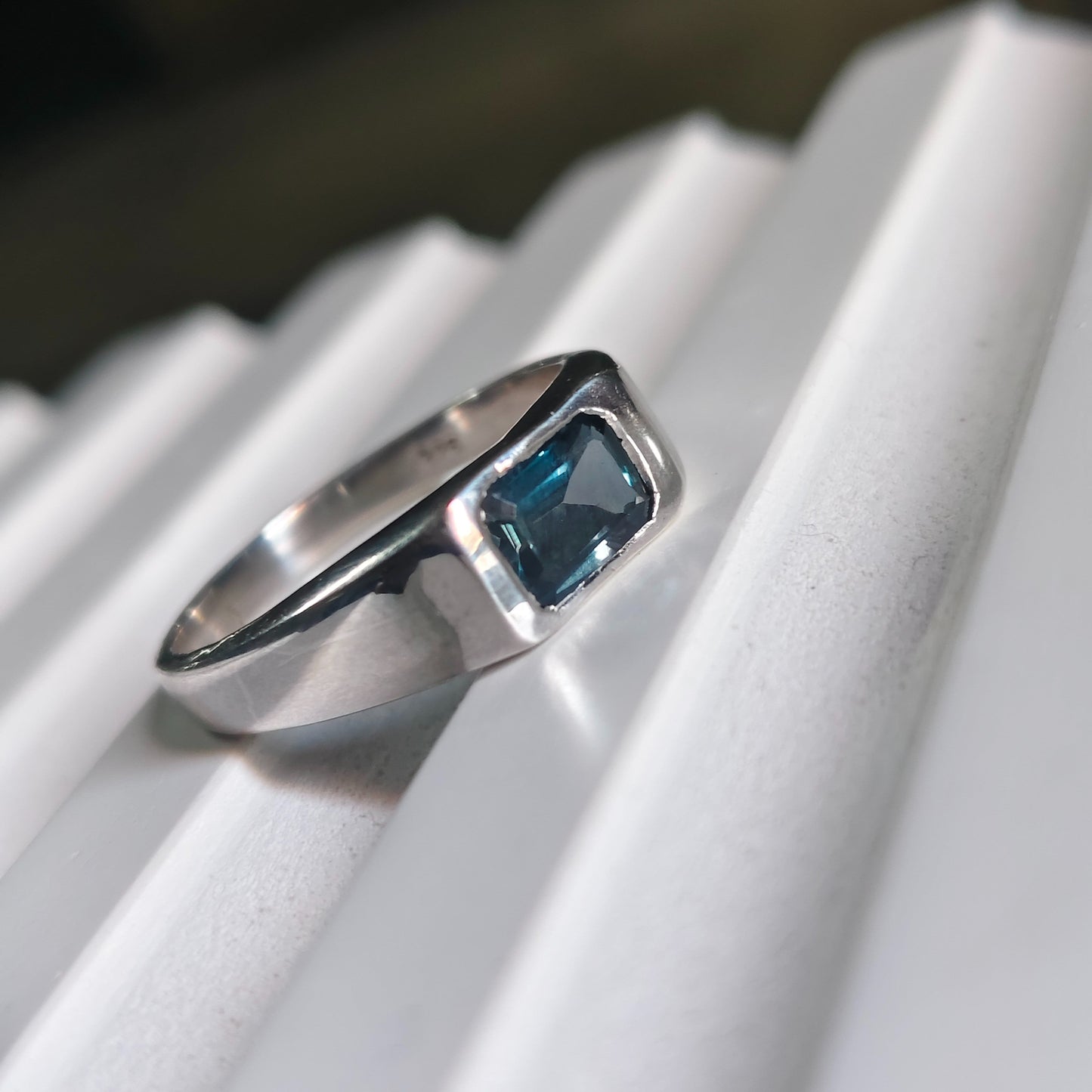 Regal Natural London Blue Topaz Men's Ring