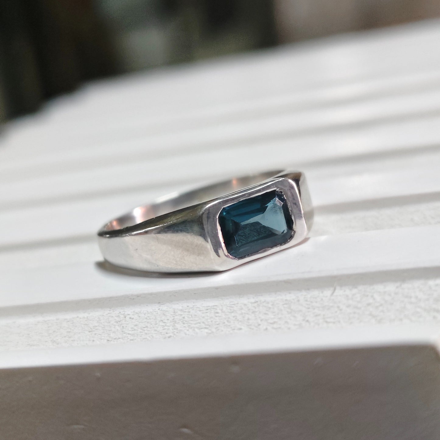 Regal Natural London Blue Topaz Men's Ring