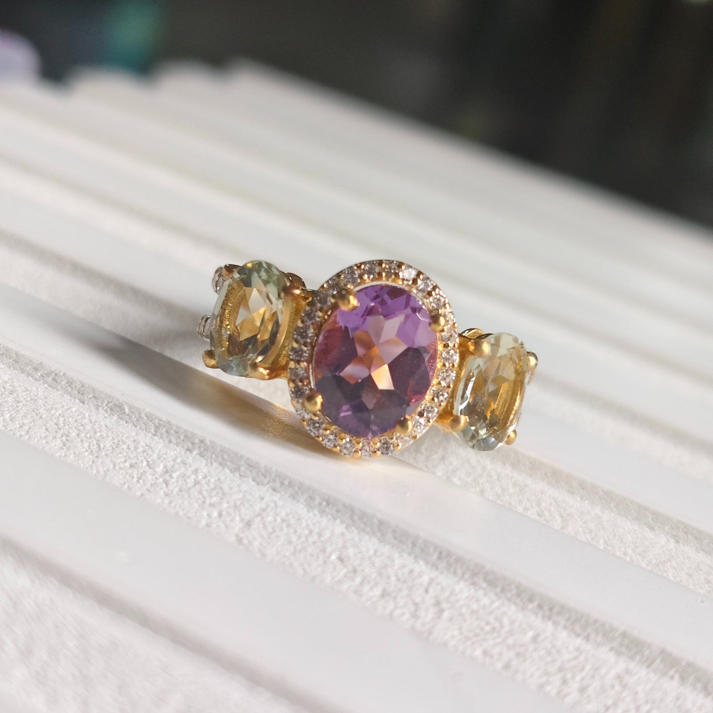 Duo Harmony Amethyst Ring