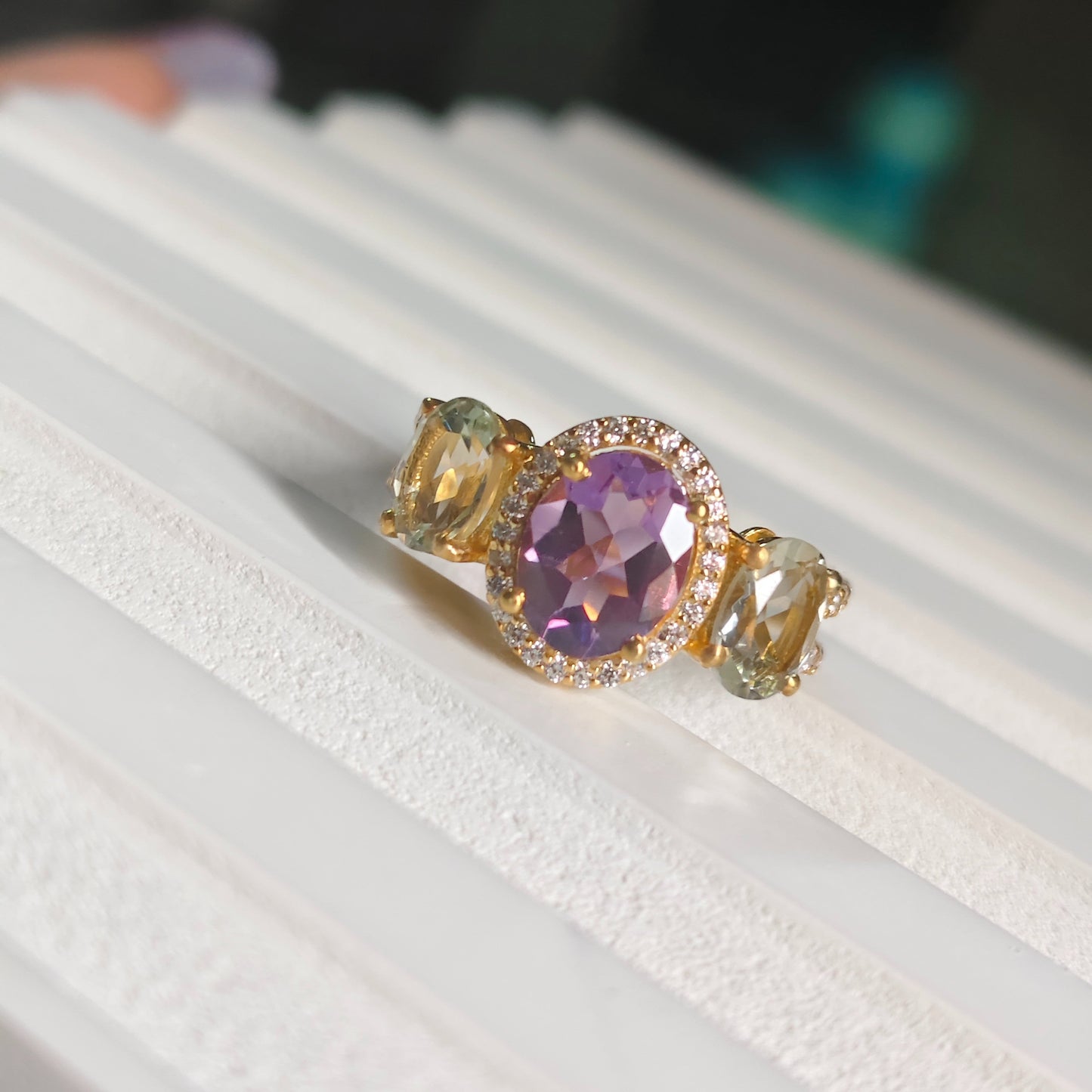 Duo Harmony Amethyst Ring