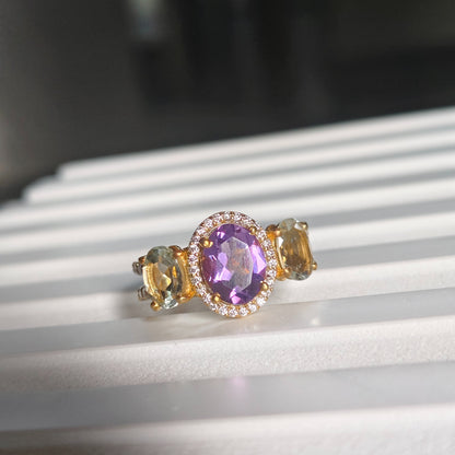 Duo Harmony Amethyst Ring