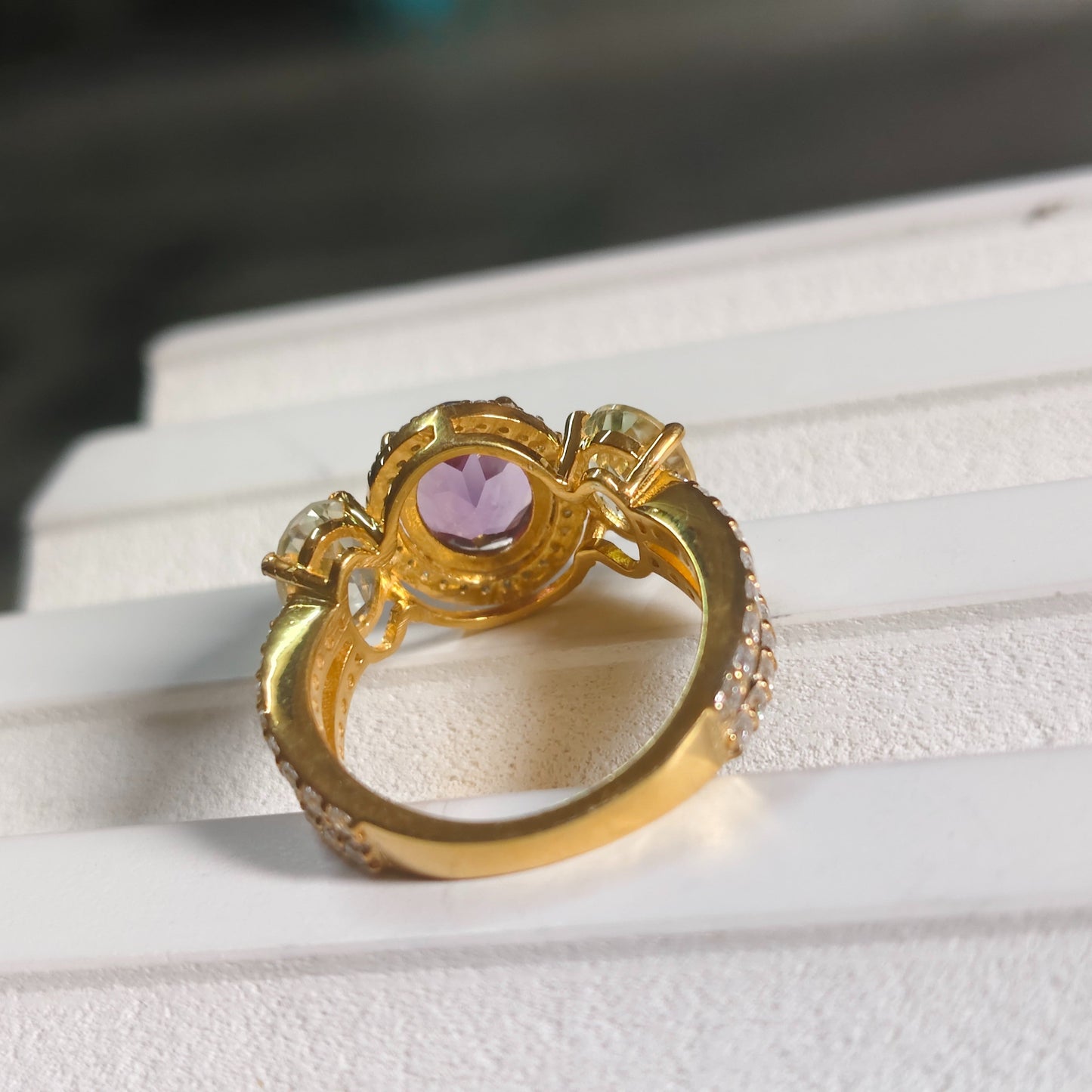 Duo Harmony Amethyst Ring
