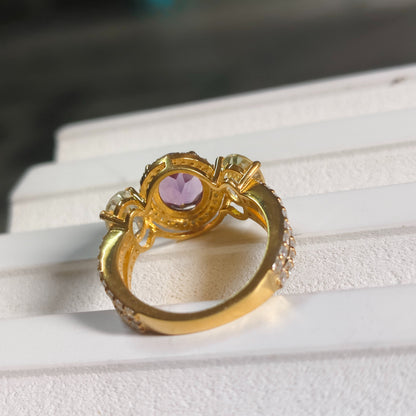 Duo Harmony Amethyst Ring
