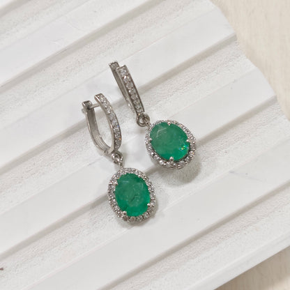Ovelyn Natural Emerald Drop Earrings