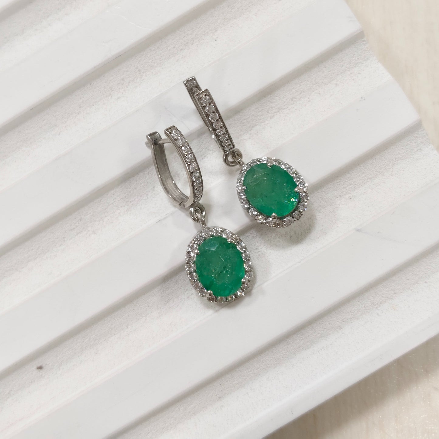 Ovelyn Natural Emerald Drop Earrings