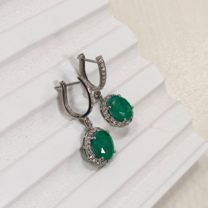 Ovelyn Natural Emerald Drop Earrings