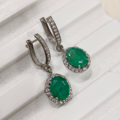 Ovelyn Natural Emerald Drop Earrings