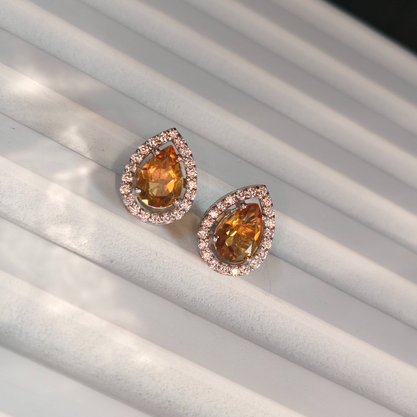 Pear of Joy Citrine Studs