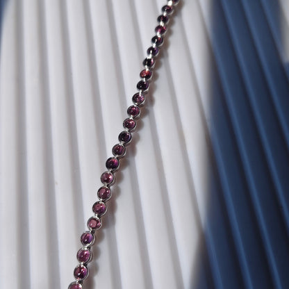 Berry blush pink tourmaline tennis bracelet