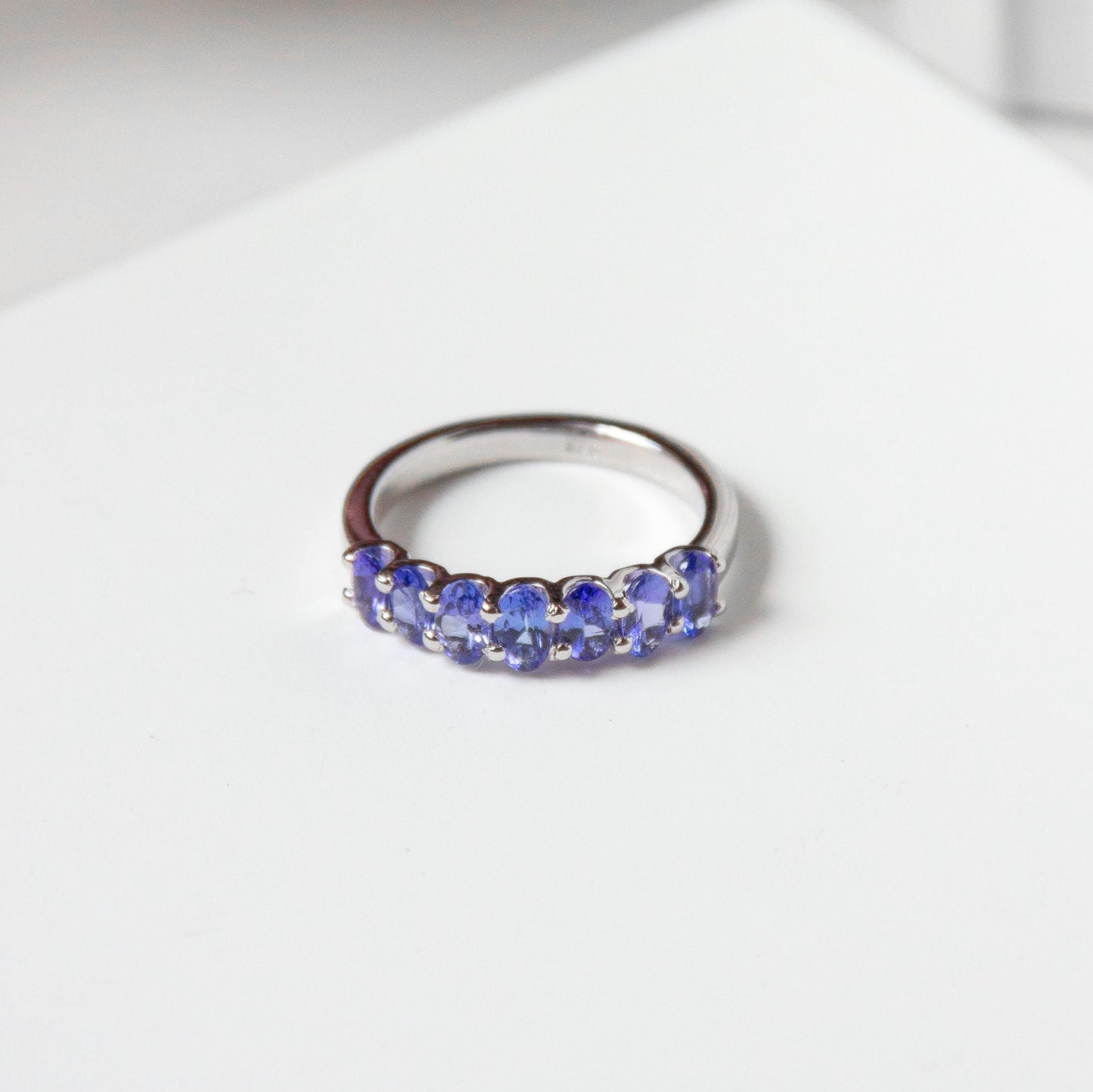 Graceful Curve Natural Tanzanite Band