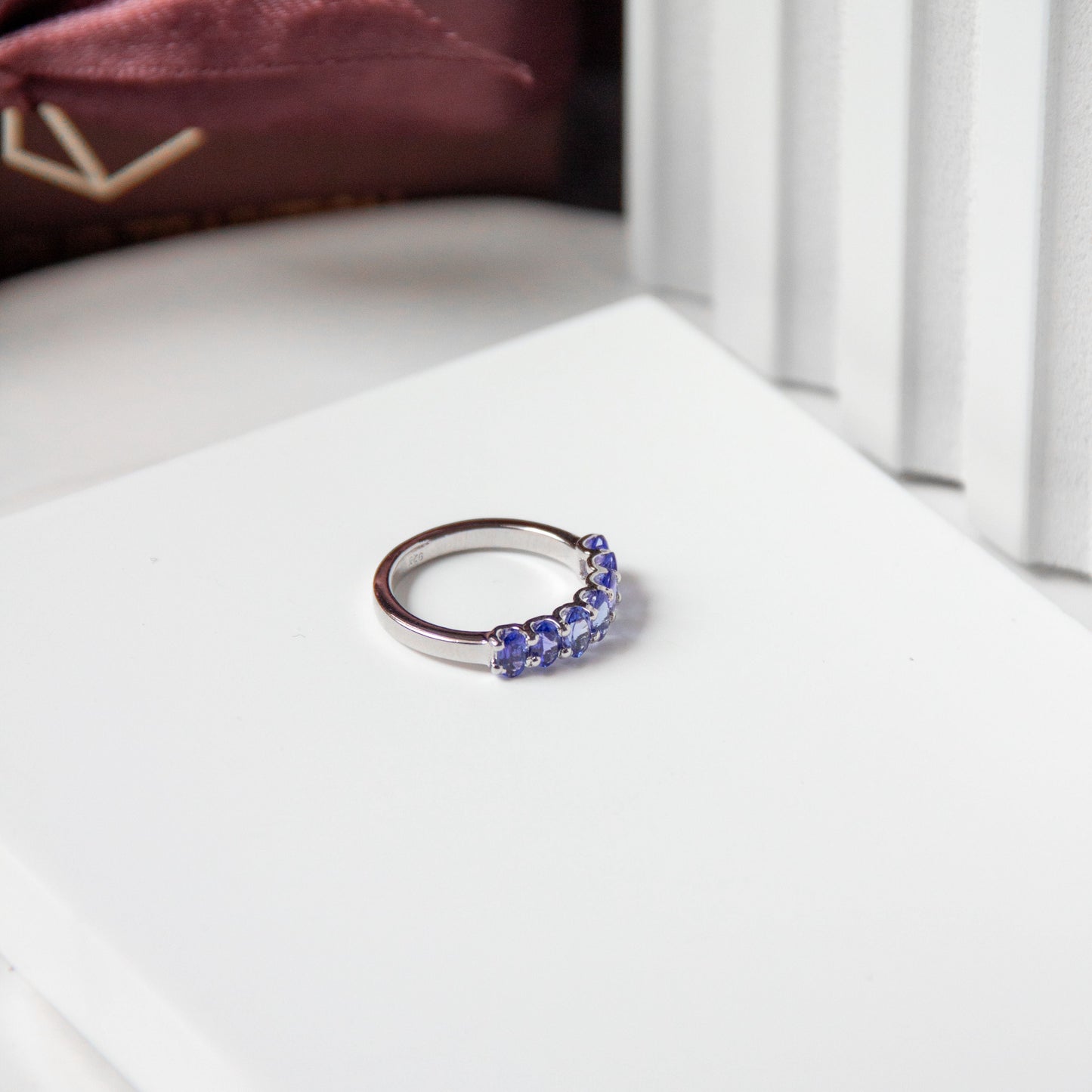 Graceful Curve Natural Tanzanite Band