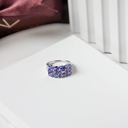 Clustered Natural Tanzanite Nest Ring