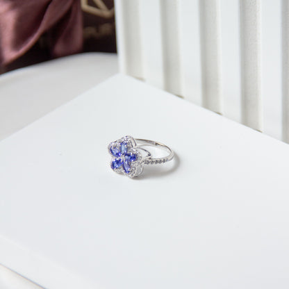 TanzBloom Natural Tanzanite Silver Ring