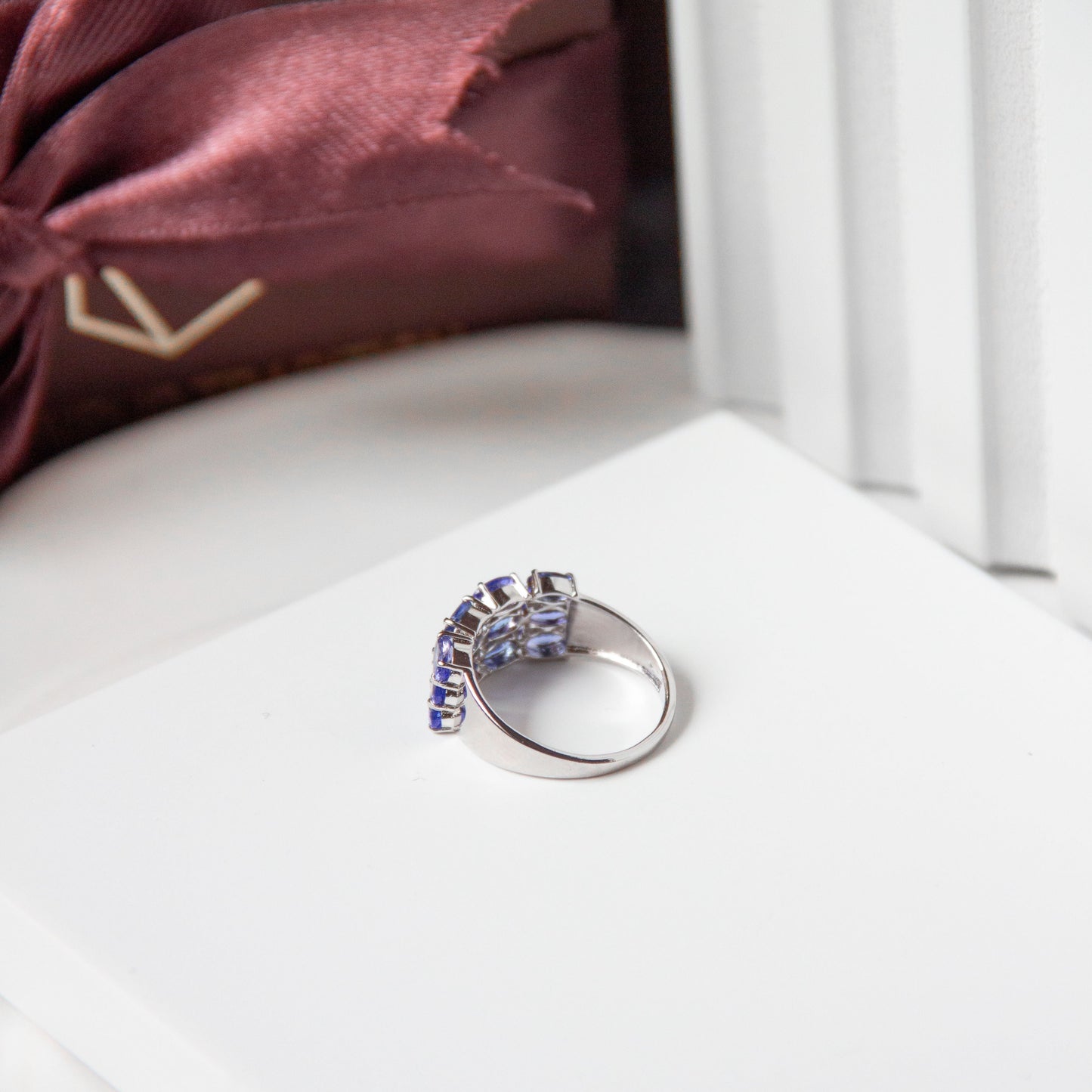 Clustered Natural Tanzanite Nest Ring