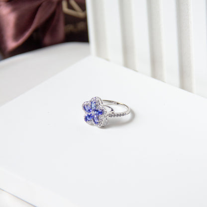 TanzBloom Natural Tanzanite Silver Ring
