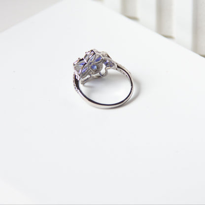 TanzBloom Natural Tanzanite Silver Ring
