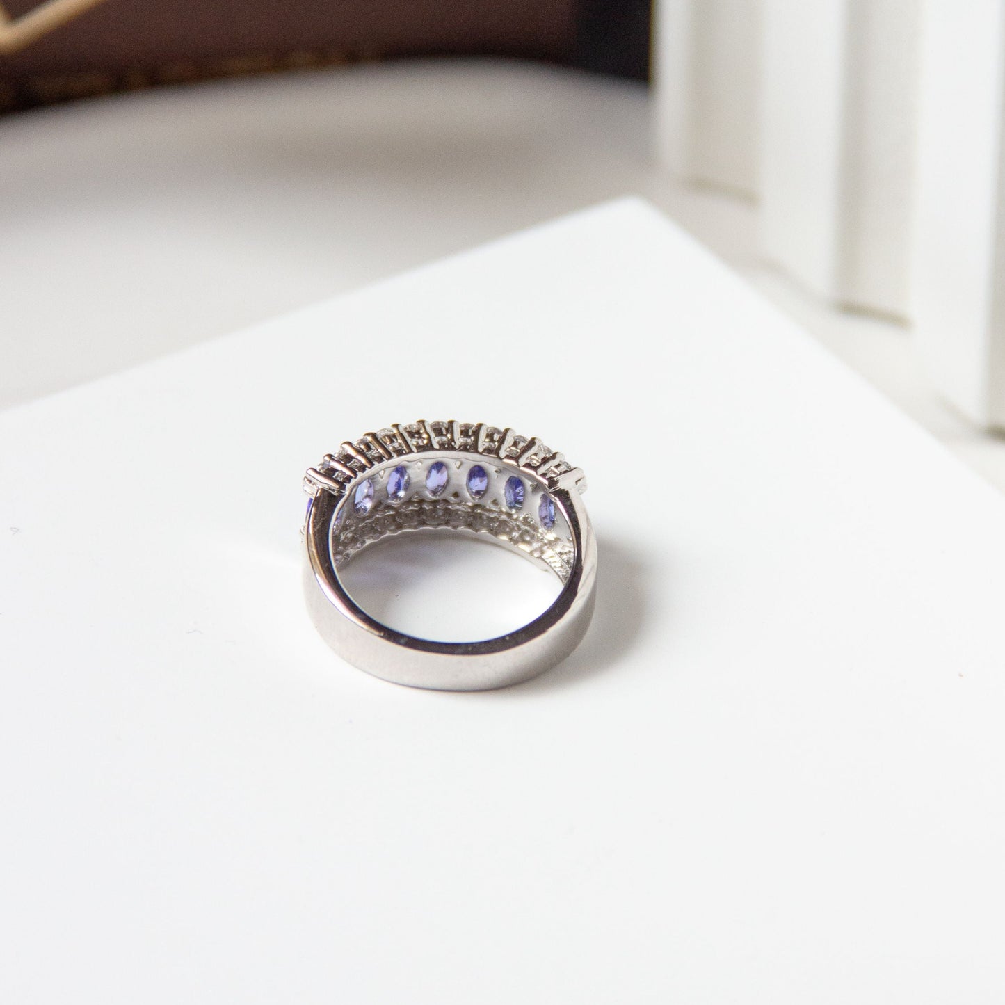 Twinkling Natural Tanzanite Silver Ring