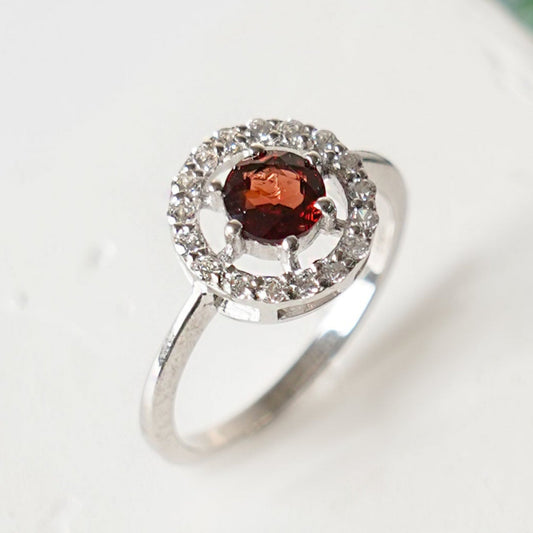 Eternal Round Garnet Ring