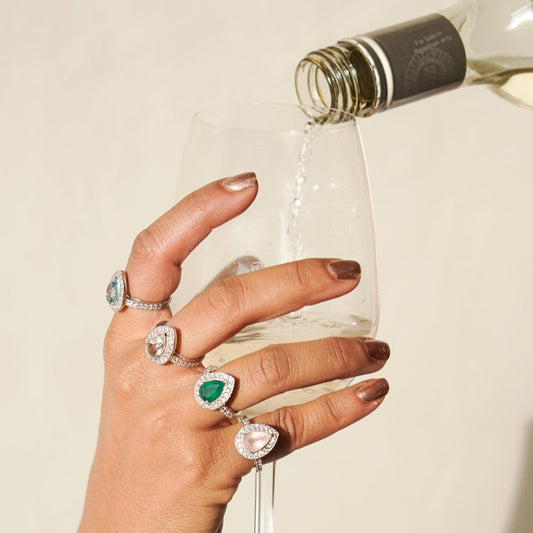 Pear of Joy Natural Smoky Quartz Ring