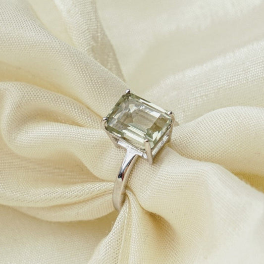 Raw Allure Green Amethyst Ring