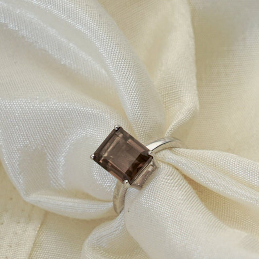 Raw Allure Smoky Quartz Ring