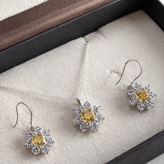 Blissful Sunshine Pendant and Earring Set