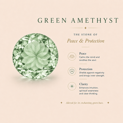 Oval Statement Green Amethyst Pendant With Chain