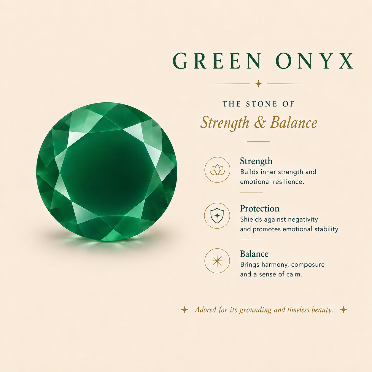 Oval Statement Green Onyx Pendant With Chain