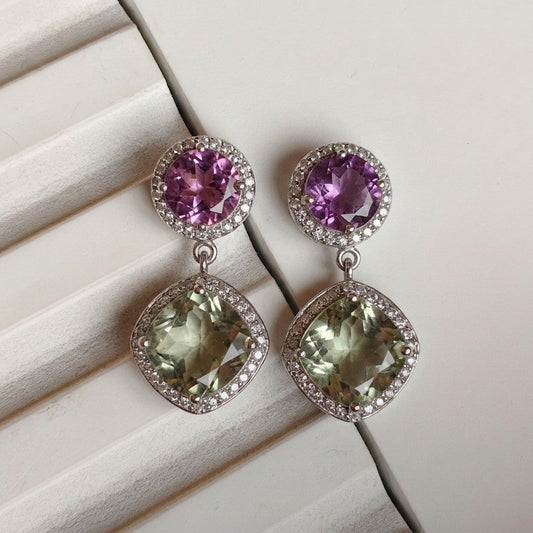 Soft Blush Amethyst Earrings