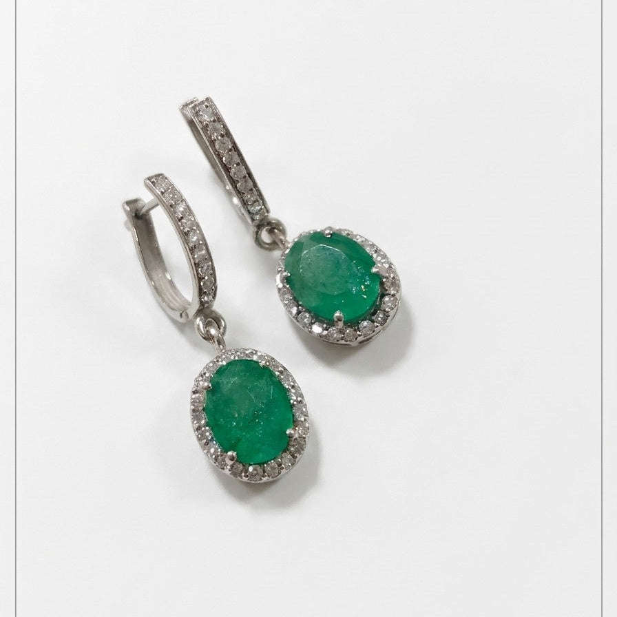 Ovelyn Natural Emerald Drop Earrings