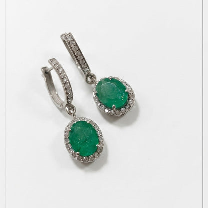 Ovelyn Natural Emerald Drop Earrings