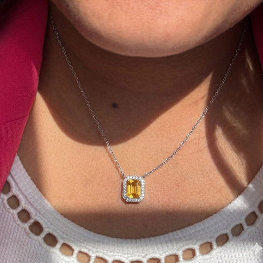 Cherished Charm Citrine Pendant With Chain