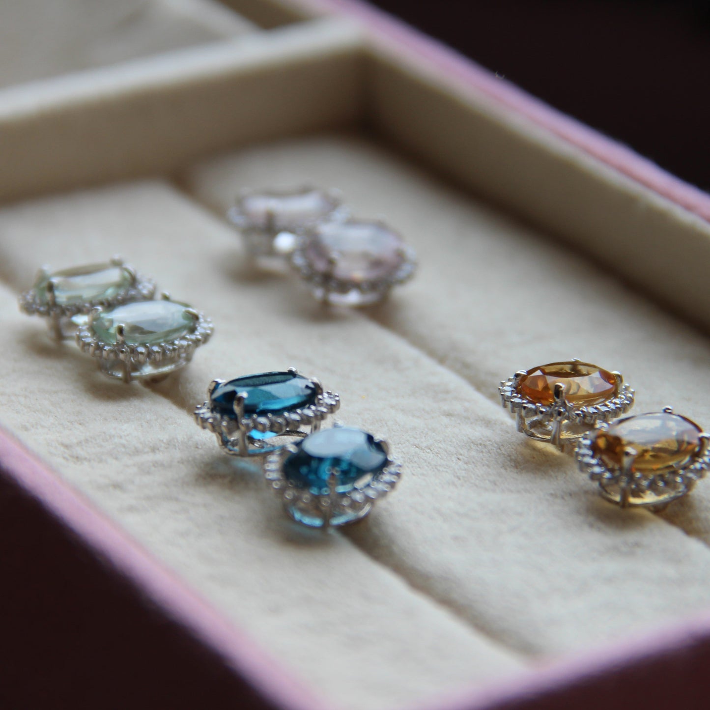 Sunlight Rose Quartz Solos Studs