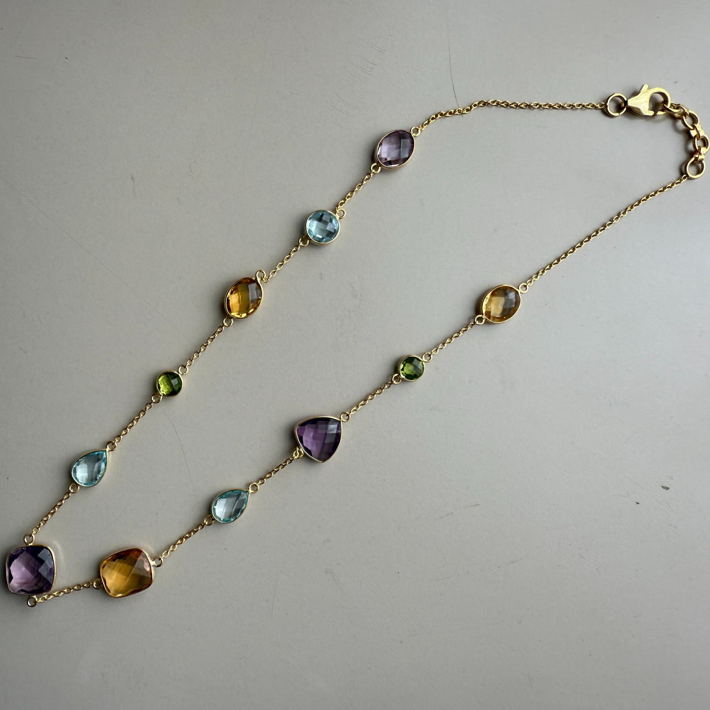 GemMedley Natural Gemstones Chain with Gold Vermeil