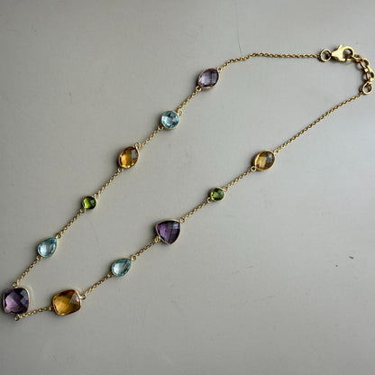 GemMedley Natural Gemstones Chain with Gold Vermeil